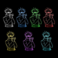 Lampe 3D Jujutsu Kaisen Megumi Fushiguro 7 couleurs LED rouge vert bleu violet jaune cyan blanc