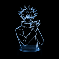 Lampe 3D LED Jujutsu Kaisen Megumi Fushiguro effet holographique fond noir