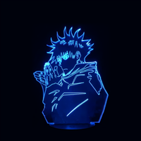 Jujutsu Kaisen Megumi Lamp, holographic effect on a black background