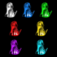Lampe 3D Demon Slayer Muichiro Tokito 7 couleurs LED rouge vert bleu violet jaune cyan blanc