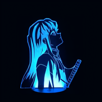 Lampe 3D LED Demon Slayer Muichiro Tokito effet holographique fond noir