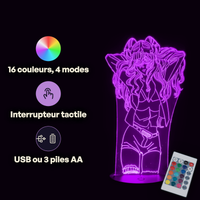 Bleach Nelliel Lamp, specifications: remote control, 16 colours, USB or battery powered