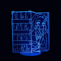Lampe 3D LED Demon Slayer Nezuko Chan effet holographique fond noir