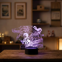 Demon Slayer Nezuko and Tanjiro Lamp used as a night light, bedroom decor and ambient lighting