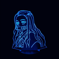 Lampe 3D LED Demon Slayer Nezuko Kamado effet holographique fond noir