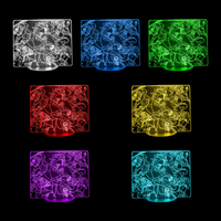 Lampe 3D Demon Slayer Personnages Cultes 7 couleurs LED rouge vert bleu violet jaune cyan blanc