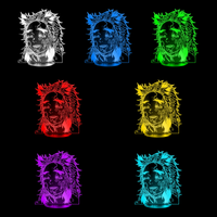 Lampe 3D Demon Slayer Rengoku Kyojuro 7 couleurs LED rouge vert bleu violet jaune cyan blanc