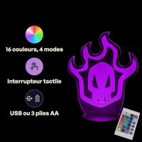 Bleach Rukia Logo Lamp, specifications: remote control, 16 colours, USB or battery powered