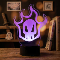 Bleach Rukia Logo Lamp used as a night light, bedroom decor and ambient lighting