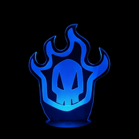 Lampe 3D LED Bleach Rukia Logo effet holographique fond noir