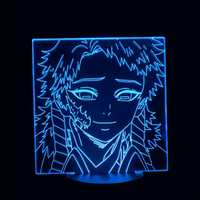 Lampe 3D LED Demon Slayer Sabito effet holographique fond noir