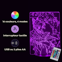 Demon Slayer Shinobu Lamp, specifications: remote control, 16 colours, USB or battery powered