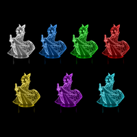 Lampe 3D Demon Slayer Shinobu Kocho 7 couleurs LED rouge vert bleu violet jaune cyan blanc