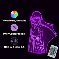 Bleach Lamp Soi Fon, specifications: remote control, 16 colours, USB or battery powered