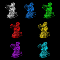 Lampe 3D Jujutsu Kaisen Sukuna Ryomen 7 couleurs LED rouge vert bleu violet jaune cyan blanc