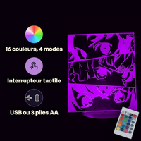 Demon Slayer Lamp Tanjiro x Zenitsu x Inosuke, specifications: remote control, 16 colours, USB or battery powered