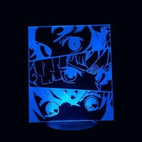 Lampe 3D LED Demon Slayer Tanjiro x Zenitsu x Inosuke effet holographique fond noir