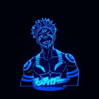 Jujutsu Kaisen Sukuna Tattoo Lamp, holographic effect on a black background