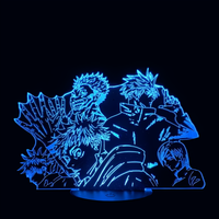 Jujutsu Kaisen Team Itadori Lamp, holographic effect on a black background