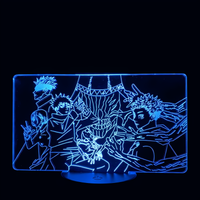 Jujutsu Kaisen Team Megumi Lamp, holographic effect on a black background