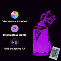 Bleach Toshiro Hitsugaya Lamp, specifications: remote control, 16 colours, USB or battery powered