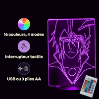 Ulquiorra Bleach Lamp, specifications: remote control, 16 colours, USB or battery powered