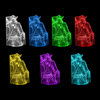 Lampe 3D Bleach Ulquiorra Schiffer 7 couleurs LED rouge vert bleu violet jaune cyan blanc