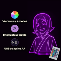 Bleach Yachiru Lamp, specifications: remote control, 16 colours, USB or battery powered