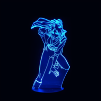 Lampe 3D LED Bleach Yoruichi Shihōin effet holographique fond noir
