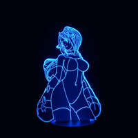 Lampe 3D LED Bleach Yoruichi Shihouin effet holographique fond noir