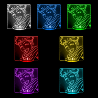 Jujutsu Kaisen Yuji Itadori Lamp, 7 LED colours: red, green, blue, purple, yellow, cyan, white