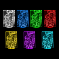 Lampe 3D Jujutsu Kaisen Yuji x Gojo 7 couleurs LED rouge vert bleu violet jaune cyan blanc