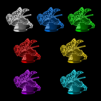 Lampe 3D Demon Slayer Zenitsu Agatsuma 7 couleurs LED rouge vert bleu violet jaune cyan blanc