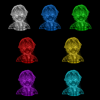 Lampe 3D Demon Slayer Zenitsu Face 7 couleurs LED rouge vert bleu violet jaune cyan blanc