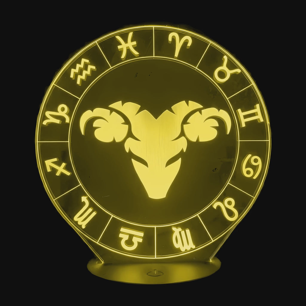 Aries Zodiac Sign Lamp on video