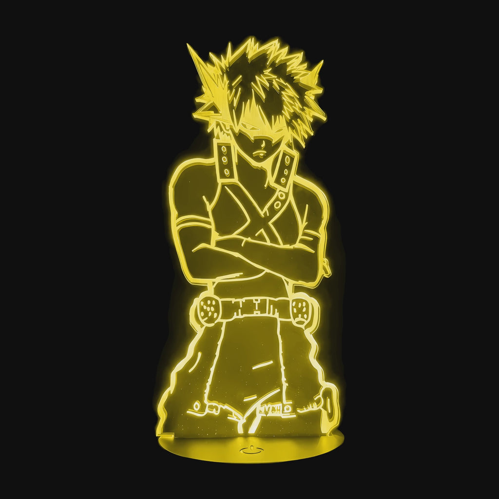 Vidéo lampe 3D My Hero Academia Bakugo Katsuki cycle des couleurs LED