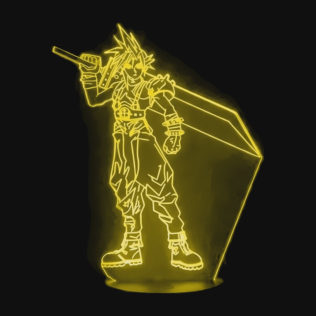 Vidéo lampe 3D Final Fantasy Cloud FF7 cycle des couleurs LED