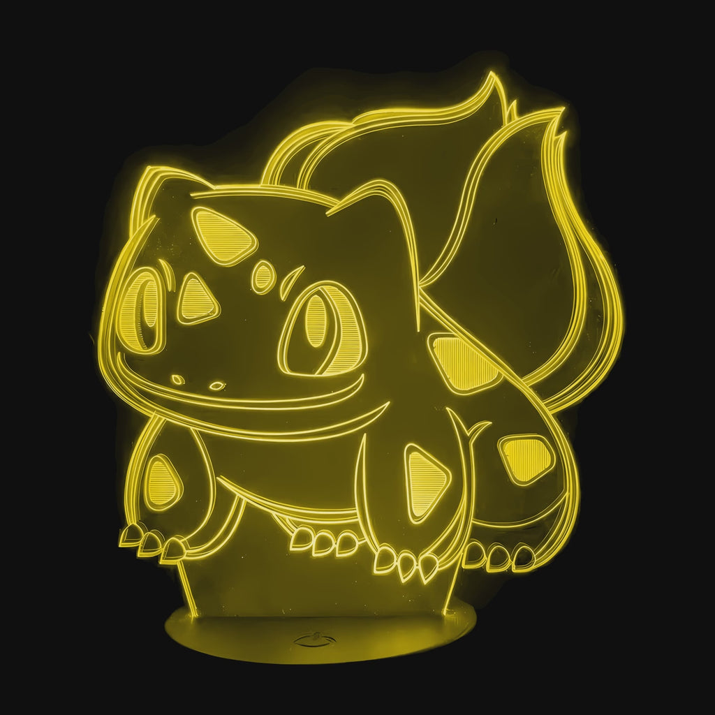 Vidéo lampe 3D Pokémon Bulbizarre cycle des couleurs LED