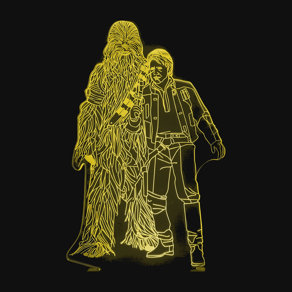 Vidéo lampe 3D Star Wars Han Solo Chewbacca cycle des couleurs LED