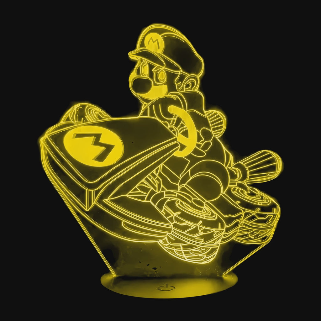 Vidéo lampe 3D Nintendo Mario Kart cycle des couleurs LED
