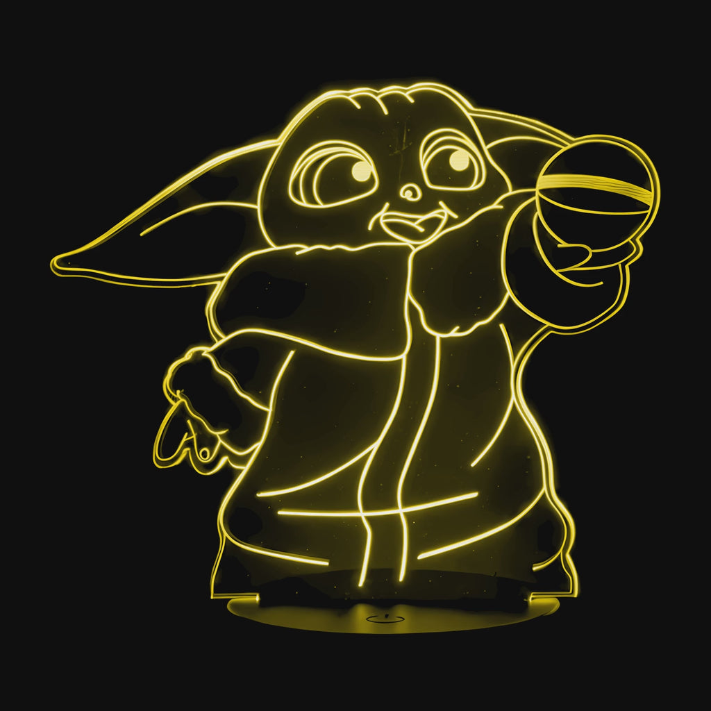 Vidéo lampe 3D Star Wars Baby Yoda cycle des couleurs LED