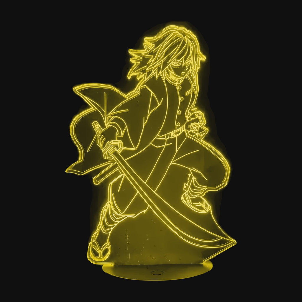 Vidéo lampe 3D Demon Slayer Giyu Tomioka cycle des couleurs LED