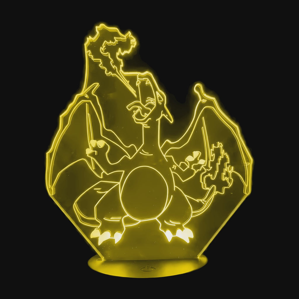 Vidéo lampe 3D Pokémon Dracaufeu cycle des couleurs LED