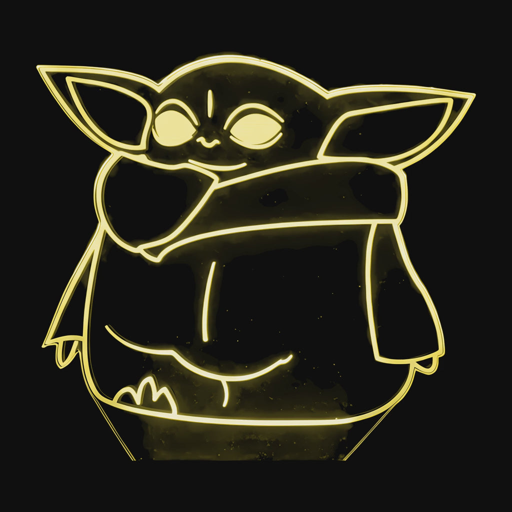 Vidéo lampe 3D Star Wars The Mandalorian Yoda cycle des couleurs LED