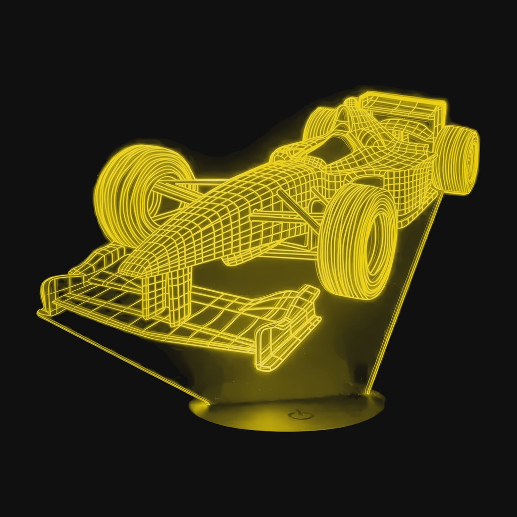 Vidéo lampe 3D Voiture Formule 1 cycle des couleurs LED