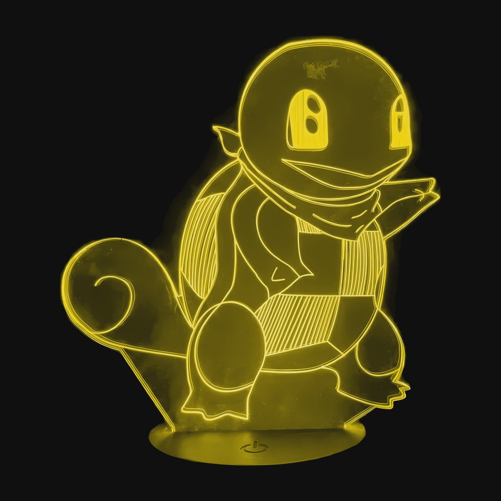 Vidéo lampe 3D Pokémon Carapuce cycle des couleurs LED