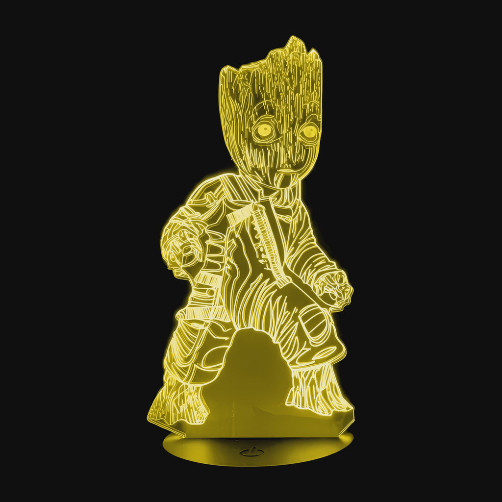 Vidéo lampe 3D Marvel Groot cycle des couleurs LED