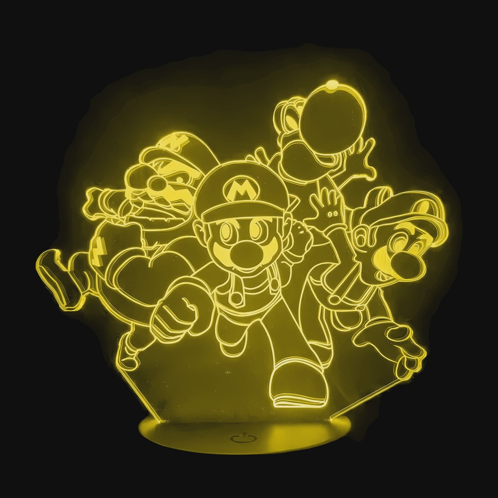 Vidéo lampe 3D Nintendo Mario et ses amis cycle des couleurs LED