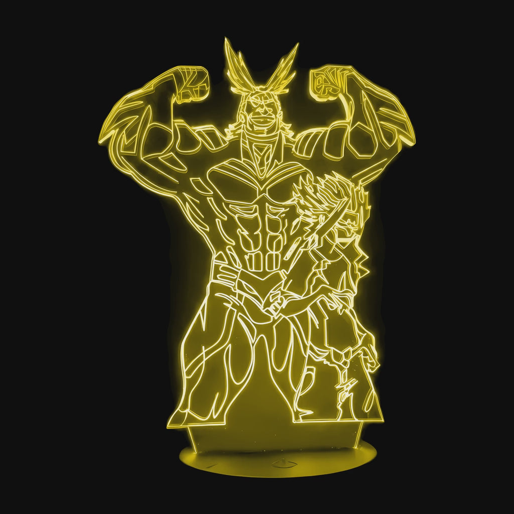 Vidéo lampe 3D My Hero Academia All Might cycle des couleurs LED
