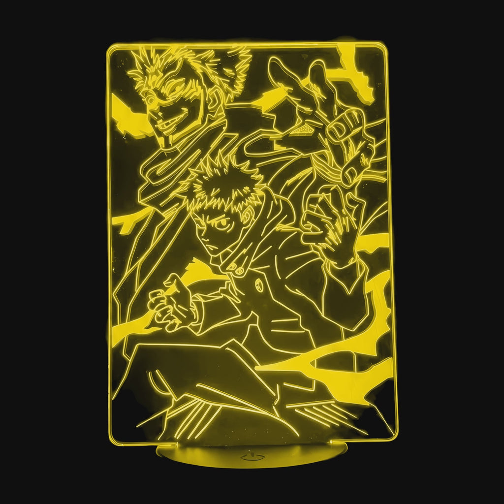 Vidéo lampe 3D Jujutsu Kaisen Sukuna x Itadori cycle des couleurs LED